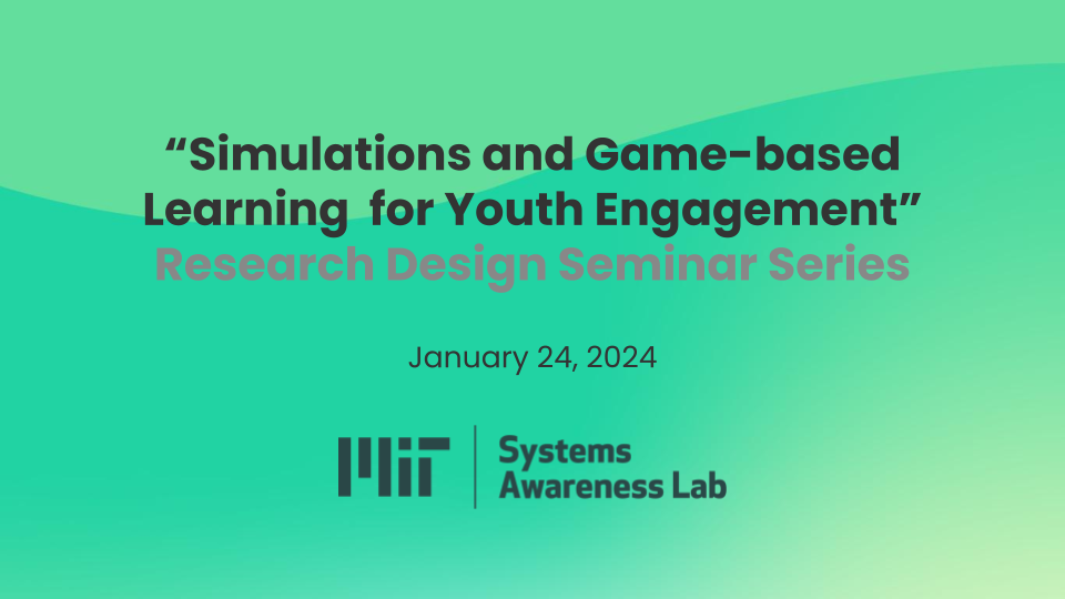 Simulations and Game-based Learning for Youth Engagement